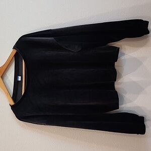 Old Navy Black Velvety Crop Sweatshirt
